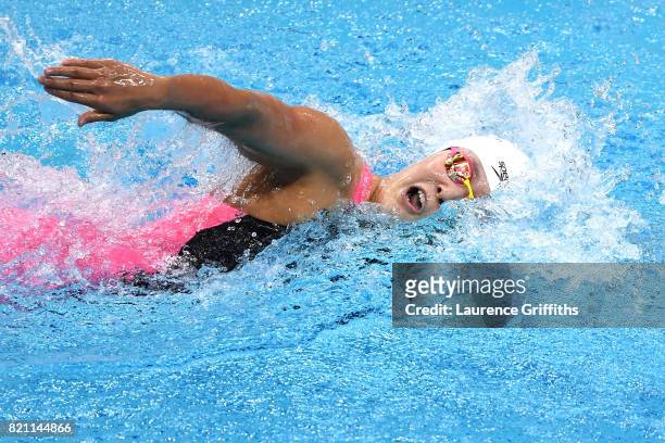 Yuhan Zhang of China during the Women's 400m Freestyle heats on day ten of the Budapest 2017 FINA World Championships on July 23, 2017 in Budapest,...