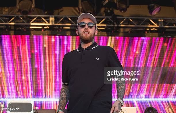 Rapper Mac Miller performs onstage during Float Fest at Cool River Ranch on July 22, 2017 in Martindale, Texas.