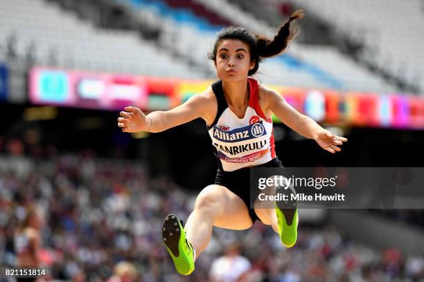 Dilba Tanrikulu of Turkey competes in the Womens long jump T47 final during day ten of the IPC World ParaAthletics Championships 2017 at London...