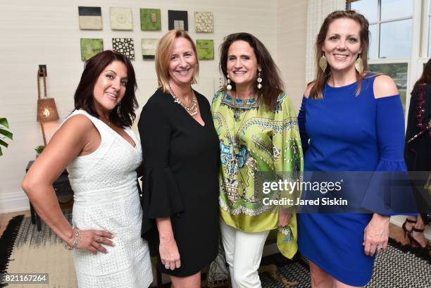 Yvonne Lusterino, Nancy Dougherty, Melanie Roy and Lorrie Daro attend 2017 Hampton Designer Showhouse Gala Preview Cocktail Party at a Private...