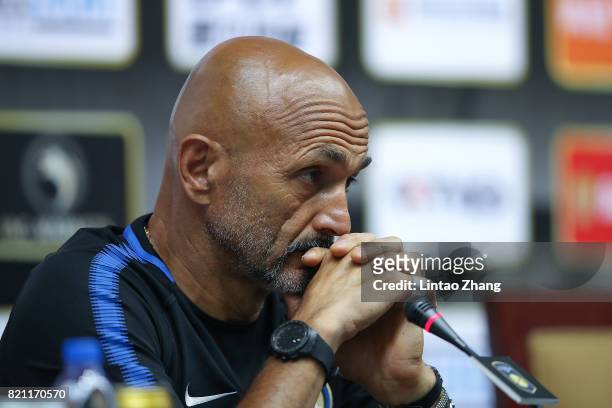 Internazionale head coach Luciano Spalletti attends the a press conference ahead of the 2017 International Champions Cup football match between...