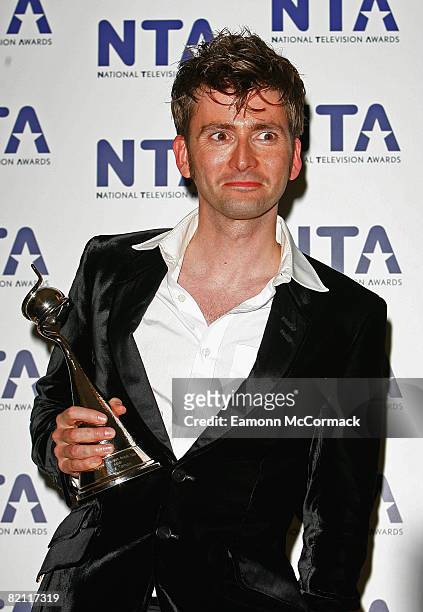 Actor David Tennant poses with the Most Popular Actor award at the National Television Awards 2007 held at the Royal Albert Hall on October 31, 2007...