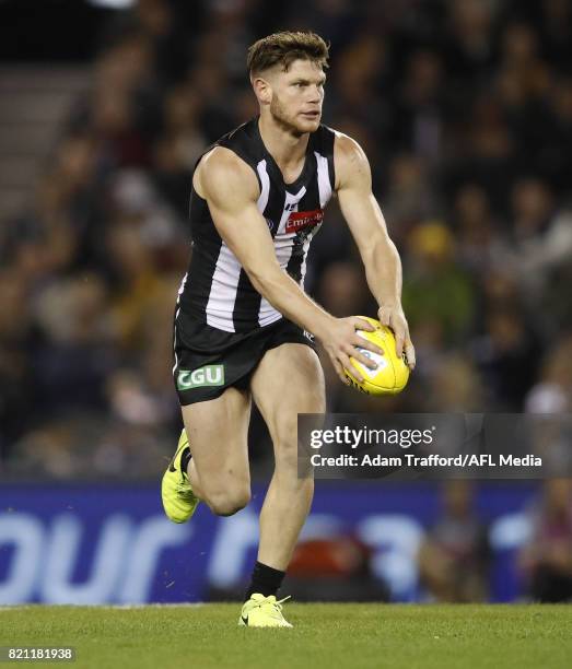 Taylor Adams of the Magpies in action during the 2017 AFL round 18 match between the Collingwood Magpies and the West Coast Eagles at Etihad Stadium...