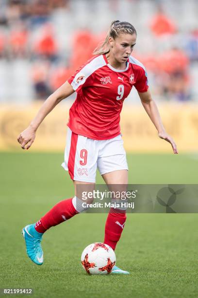 Ana-Maria Crnogorcevic of Switzerland controls the ball during the UEFA Women's Euro 2017 Group C match between Iceland and Switzerland at Stadion De...
