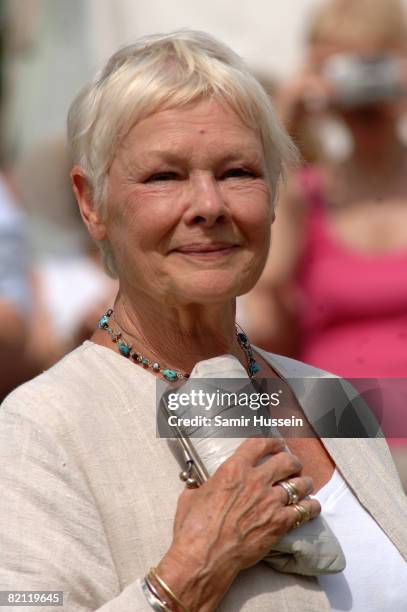 Dame Judi Dench visits Sandringham Flower Show on July 30, 2008 in Sandringham, England.