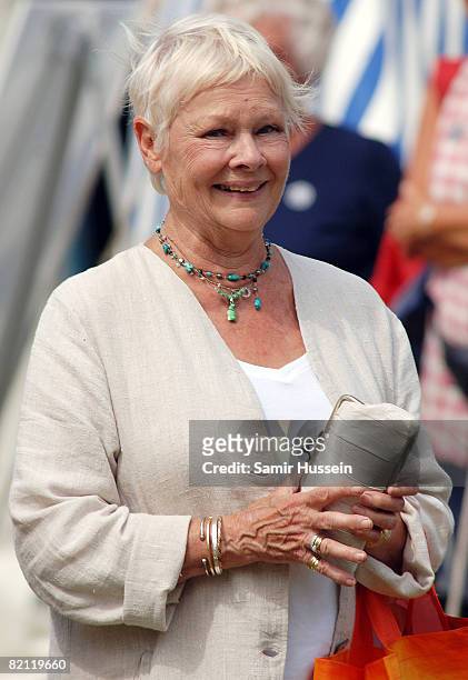 Dame Judi Dench visits Sandringham Flower show on July 30, 2008 in Sandringham, England.