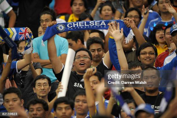 Malaysian Chelsea fans during Malaysia XI vs Chelsea FC at the Shah Alam Stadium in Kuala Lumpur, Malaysia on July 29, 2008.