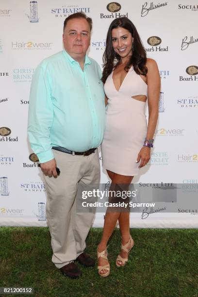 Jeffery Wand and Christine Montanti attend the 6th Annual St. Barth Hamptons Gala at Bridgehampton Historical Museum on July 22, 2017 in...