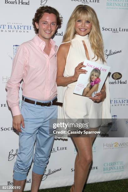 Marsin Mogielski and Christie Brinkley attend the 6th Annual St. Barth Hamptons Gala at Bridgehampton Historical Museum on July 22, 2017 in...