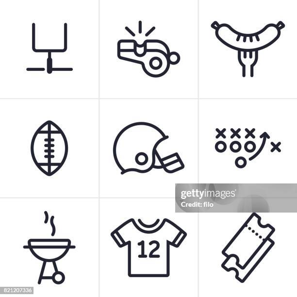 fußball-linie-icons - sports league stock-grafiken, -clipart, -cartoons und -symbole