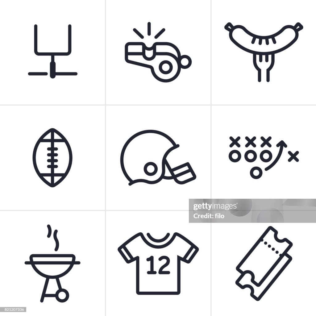 Football Line Icons