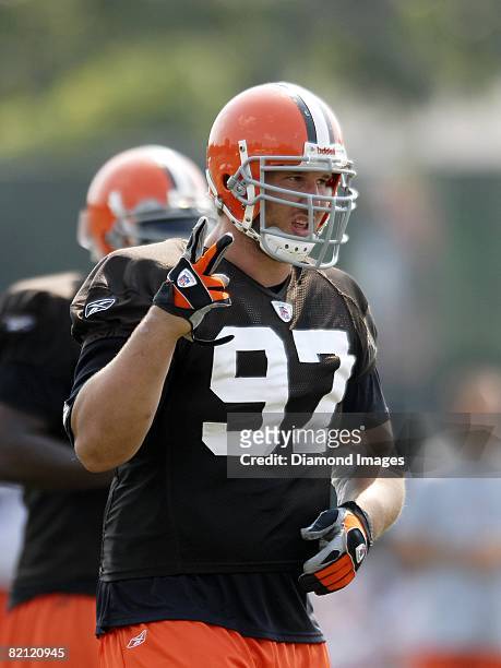 Defenisive lineman Chase Pittman of the Cleveland Browns calls a News  Photo - Getty Images