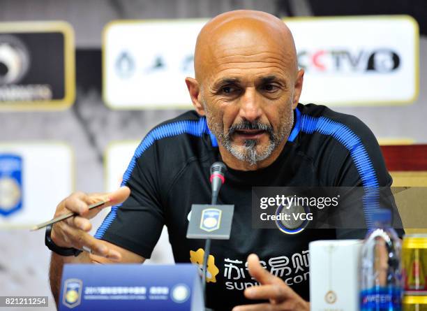 Head coach Luciano Spalletti of FC Internazionale attends a press conference ahead of 2017 International Champions Cup football match between...