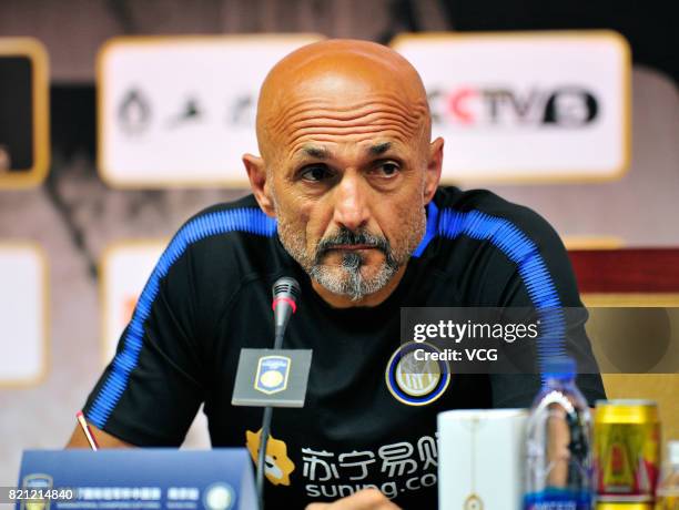 Head coach Luciano Spalletti of FC Internazionale attends a press conference ahead of 2017 International Champions Cup football match between...