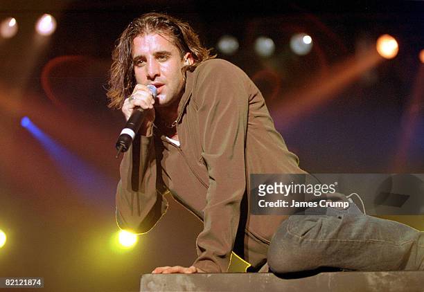 Scott Stapp of Creed performs the tour opener at the Aragon Ballroom in Chicago. October 14, 1999.
