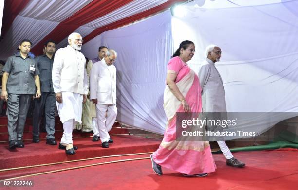 Prime Minister Narendra Modi, President Pranab Mukherjee, Parliamentary Affairs Minister Ananth Kumar, Vice President Hamid Ansari along with Lok...