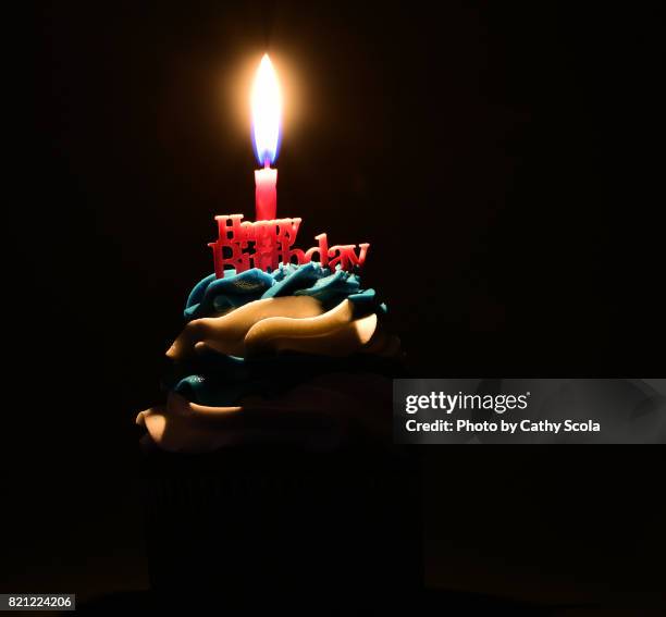 happy birthday - birthday candle on black stock pictures, royalty-free photos & images