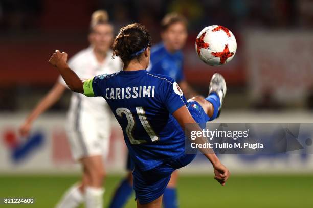 Marta Carissimi of Italy in action during the UEFA Women's Euro 2017 Group B match between Germany and Italy at Koning Willem II Stadium on July 21,...