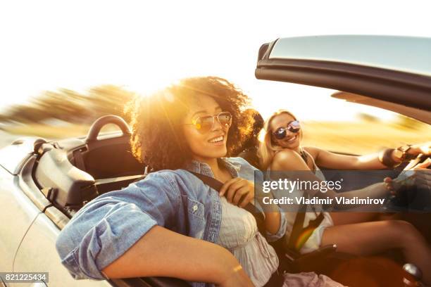 friends having fun on road trip - tourist ride stock pictures, royalty-free photos & images