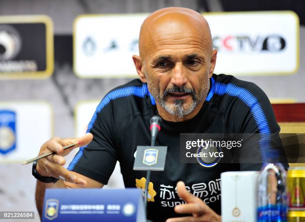 Head coach Luciano Spalletti of FC Internazionale attends a press conference ahead of 2017 International Champions Cup football match between...