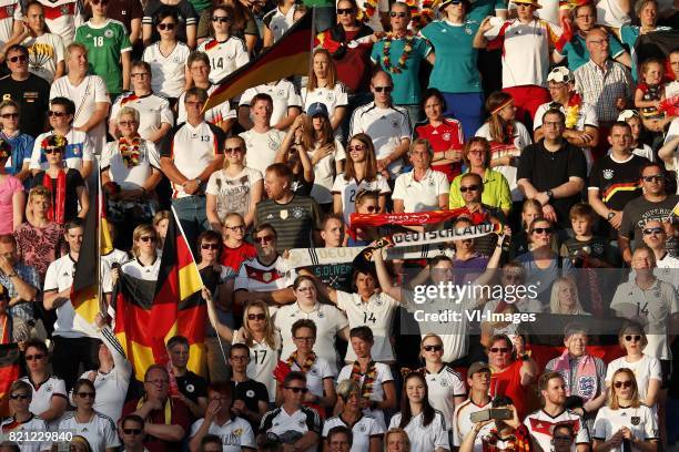 Fans of Germany Women during the UEFA WEURO 2017 Group B group stage match between Germany and Italy at Koning Willem II stadium on July 21, 2017 in...