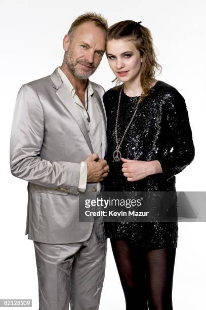 Musician Sting poses with his daughter, Coco Sumner, at a portrait session at the 2008 Rainforest Foundation Fund Concert held at Carnegie Hall in...