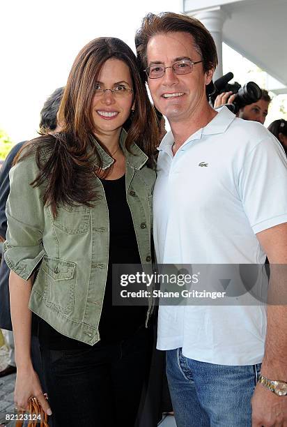 Desiree Gruber and Actor Kyle MacLachlan attend the Annual Hamptons Magazine Memorial Day Celebration with Cover Star Kim Cattrall on May 24, 2008 in...