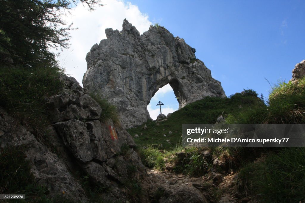 Natural Arch called "Bocca di Prada", carved in limestone