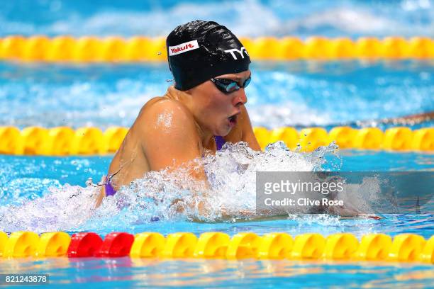 Siobhan O'Connor of Great Britain competes during the Women's 100m Butterfly Semi-finals on day ten of the Budapest 2017 FINA World Championships on...