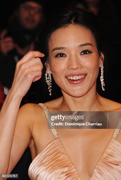 Jury member Shu Qi attends the 'Be Kind Rewind' premiere as part of the 58th Berlinale Film Festival at the Berlinale Palast on February 16, 2008 in...