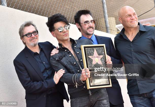 Actor Gary Oldman, magicians Criss Angel, Lance Burton and actor Randy Couture attend the ceremony honoring Criss Angel with star on the Hollywood...