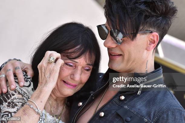 Magician Criss Angel and mom Dimitra Sarantakos attend the ceremony honoring Criss Angel with star on the Hollywood Walk of Fame on July 20, 2017 in...