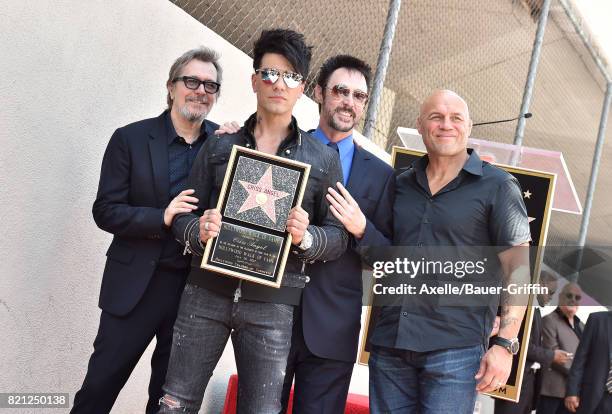 Actor Gary Oldman, magicians Criss Angel, Lance Burton and actor Randy Couture attend the ceremony honoring Criss Angel with star on the Hollywood...