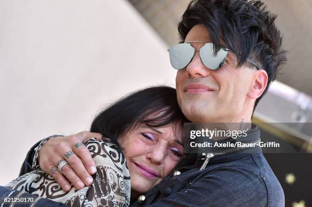 Magician Criss Angel and mom Dimitra Sarantakos attend the ceremony honoring Criss Angel with star on the Hollywood Walk of Fame on July 20, 2017 in...