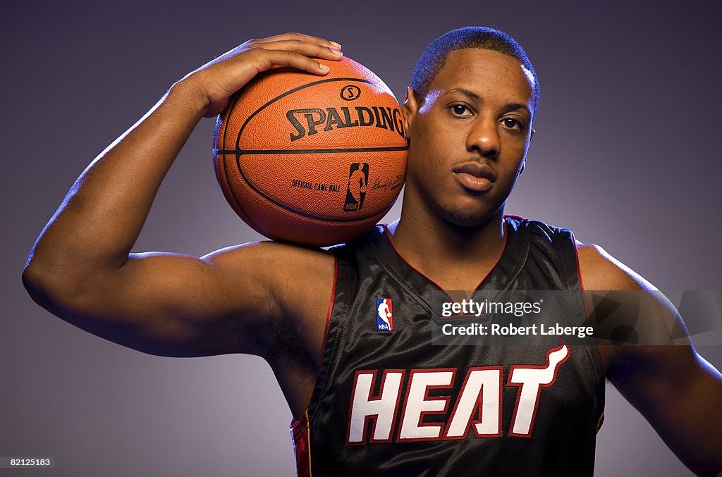 Mario Cha Mario Chalmers of the Miami Heat poses for a portrait during the 2008 ...
