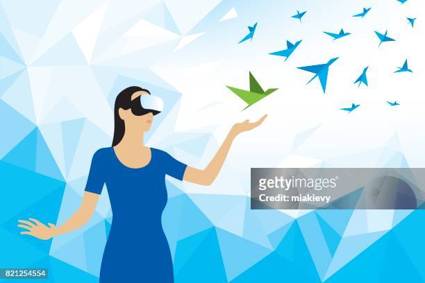 virtual reality experience - virtual reality stock illustrations