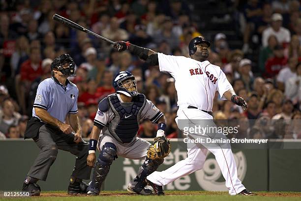 Boston Red Sox David Ortiz in action, at bat vs New York Yankees. Boston, MA 7/27/2008