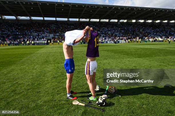 Cork , Ireland - 23 July 2017; Pauric Mahony of Waterford and Harry Kehoe of Wexford following the GAA Hurling All-Ireland Senior Championship...