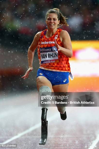 Marlou van Rhijn of Netherlands competes in the Womens 200m T44 final during day ten of the IPC World ParaAthletics Championships 2017 at London...