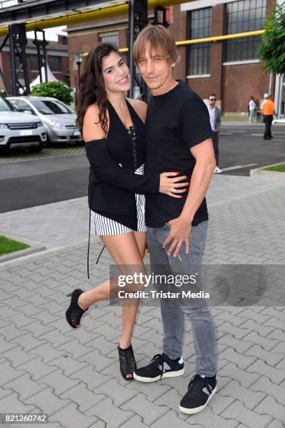 Tanja Tischewitsch and her boyfriend Thomas Radeck attend the PF Selected show during Platform Fashion July 2017 at Areal Boehler on July 23, 2017 in...