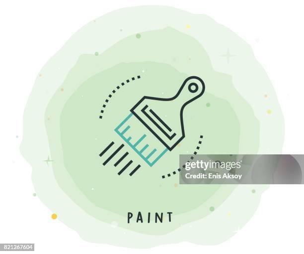 ilustrações, clipart, desenhos animados e ícones de ícone de pintura com aquarela patch - estúdio de desenho gráfico