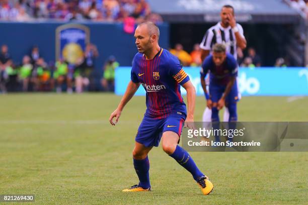 Barcelona midfielder Andres Iniesta during the first half of the International Champions Cup soccer game between Barcelona and Juventus on July 22 at...