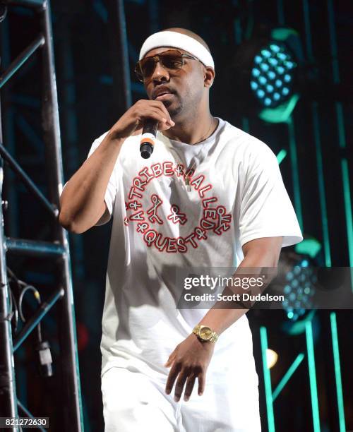 Rapper Consequence performs onstage with A Tribe Called Quest performs onstage during FYF Fest on July 22, 2017 in Los Angeles, California.