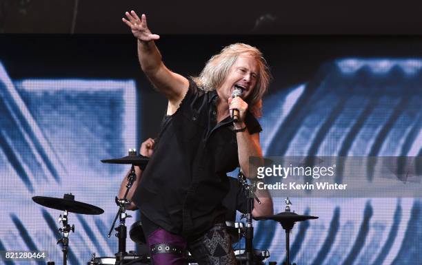 Singer Ronnie Platt of Kansas performs onstage at the "Supernatural" panel during Comic-Con International 2017 at San Diego Convention Center on July...