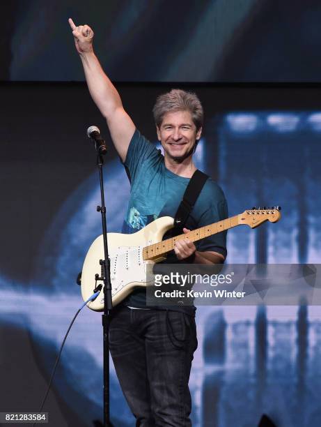 Musician David Ragsdale of Kansas performs onstage at the "Supernatural" panel during Comic-Con International 2017 at San Diego Convention Center on...