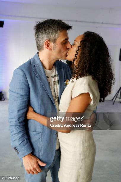 Milka Loff Fernandes and her husband Robert Irschara attend the 'Cabo by Milka' after party during Platform Fashion July 2017 at Areal Boehler on...