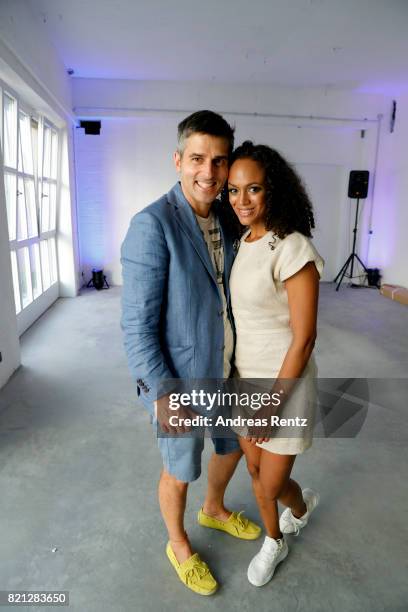 Milka Loff Fernandes and her husband Robert Irschara attend the 'Cabo by Milka' after party during Platform Fashion July 2017 at Areal Boehler on...