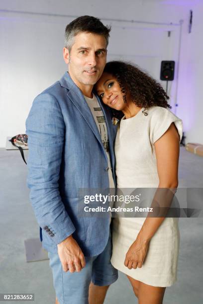 Milka Loff Fernandes and her husband Robert Irschara attend the 'Cabo by Milka' after party during Platform Fashion July 2017 at Areal Boehler on...
