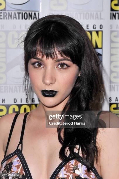 Actor Hannah Marks at BBC AMERICA'S San Diego Comic-Con Press Line with the Stars and Producers of 'Dirk Gently's Holistic Detective Agency' and...