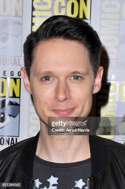 Actor Samuel Barnett at BBC AMERICA'S San Diego Comic-Con Press Line with the Stars and Producers of 'Dirk Gently's Holistic Detective Agency' and...
